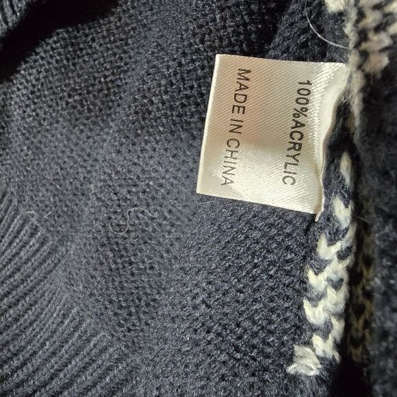 Princess Polly Blue White Chunky Knit Cropped Cardigan S/M Sweater N1 Gently Use - Picture 7 of 12